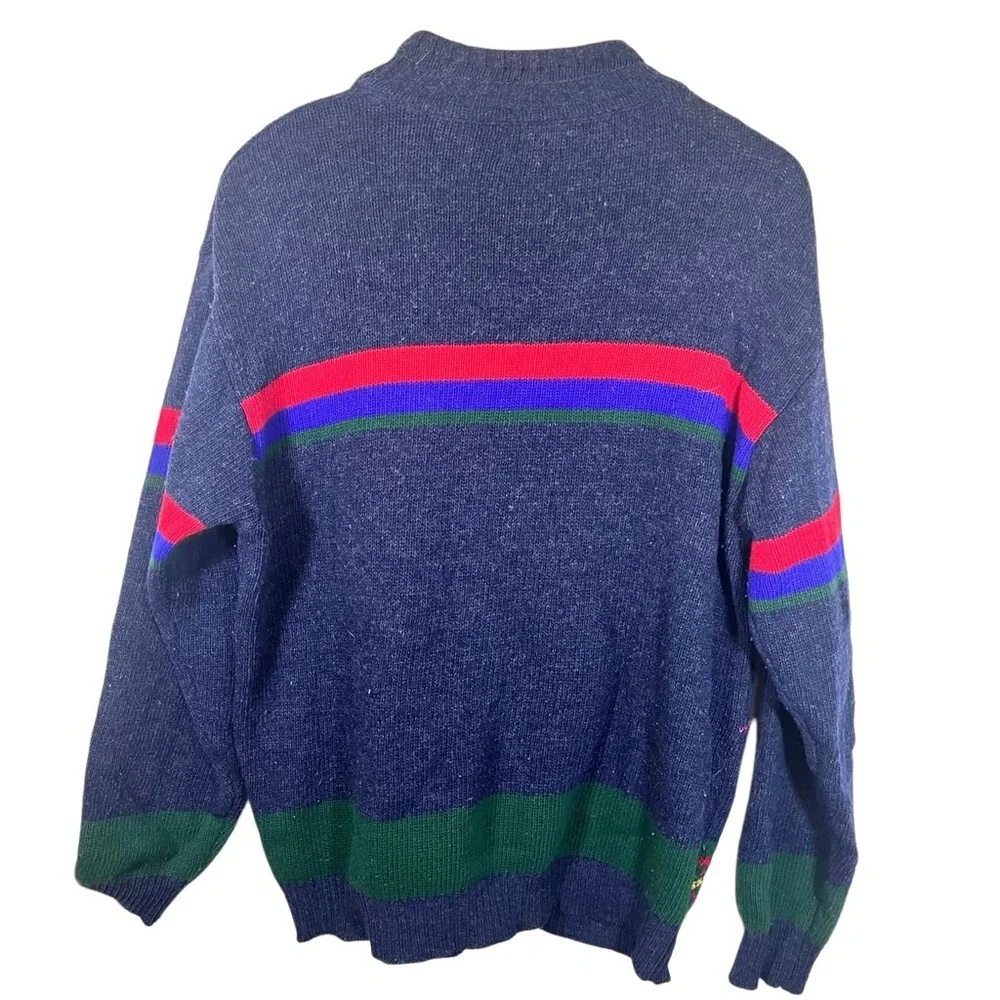 Vintage Men’s United Colors of Benetton Wool Argyle Mock Meck Sweater